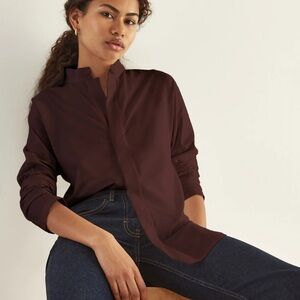 ADAY Burgundy Merlot Long Sleeve Something Borrowed Top Large